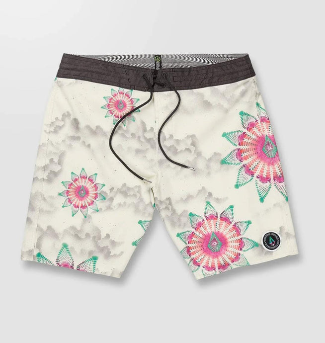 Short Volcom Blanco Floreado