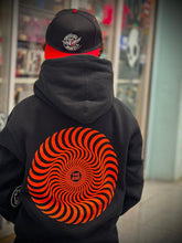 Load image into Gallery viewer, HOODIE SPITFIRE CLASSIC SWIRL BLK/ORG