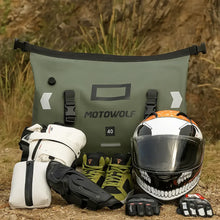 Load image into Gallery viewer, MALETA Impermeable Motowolf Viaje Motos VERDE