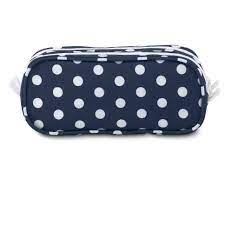 LARGE ACCESORY POUCH DARK DENIM POLKA DOT