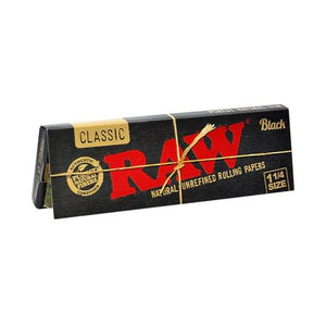 RAW Blk Classic 1 1/4 Size + Tips.